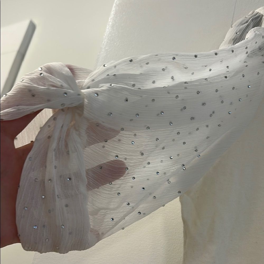 Generation Love Cream Puff Sleeve Blouse, Size Medium - Picture 3 of 10